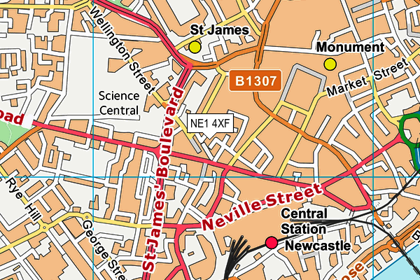 NE1 4XF map - OS VectorMap District (Ordnance Survey) NE1 4XF map - OS VectorMap District (Ordnance Survey)