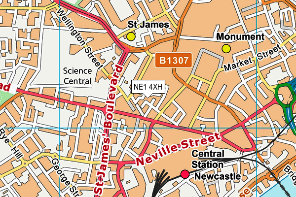 NE1 4XH map - OS VectorMap District (Ordnance Survey) NE1 4XH map - OS VectorMap District (Ordnance Survey)