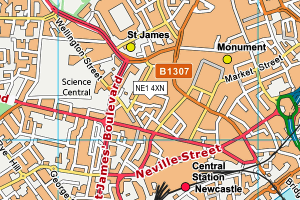 NE1 4XN map - OS VectorMap District (Ordnance Survey) NE1 4XN map - OS VectorMap District (Ordnance Survey)