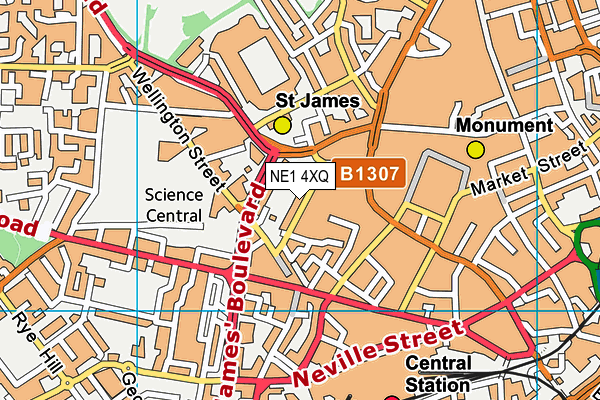 NE1 4XQ map - OS VectorMap District (Ordnance Survey) NE1 4XQ map - OS VectorMap District (Ordnance Survey)