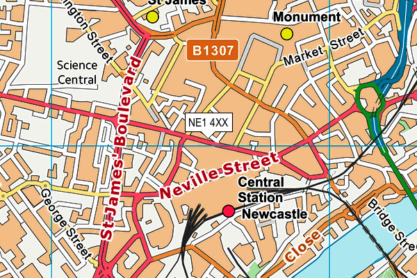 NE1 4XX map - OS VectorMap District (Ordnance Survey) NE1 4XX map - OS VectorMap District (Ordnance Survey)