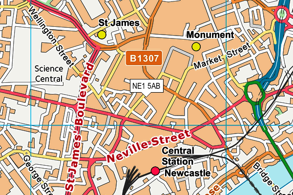 NE1 5AB map - OS VectorMap District (Ordnance Survey) NE1 5AB map - OS VectorMap District (Ordnance Survey)