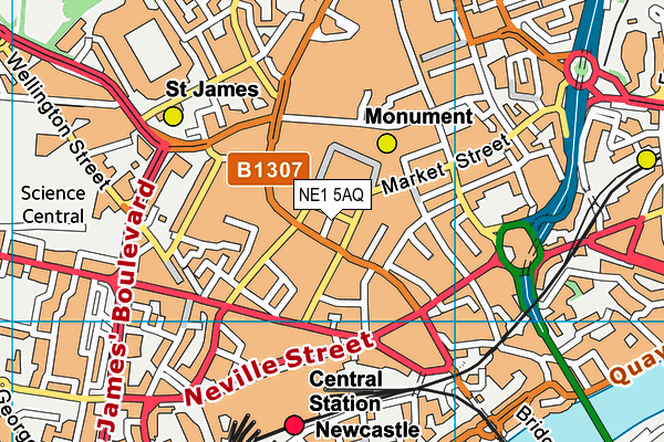 NE1 5AQ map - OS VectorMap District (Ordnance Survey) NE1 5AQ map - OS VectorMap District (Ordnance Survey)