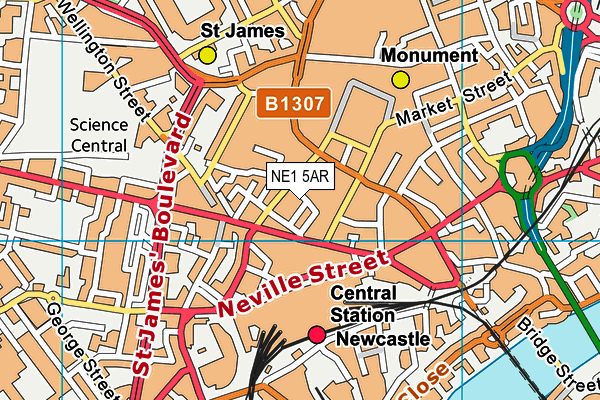 NE1 5AR map - OS VectorMap District (Ordnance Survey) NE1 5AR map - OS VectorMap District (Ordnance Survey)