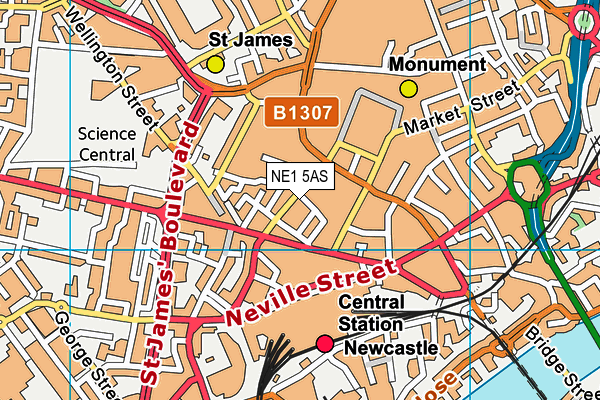 NE1 5AS map - OS VectorMap District (Ordnance Survey) NE1 5AS map - OS VectorMap District (Ordnance Survey)