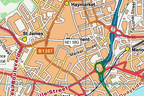 NE1 5BQ map - OS VectorMap District (Ordnance Survey) NE1 5BQ map - OS VectorMap District (Ordnance Survey)