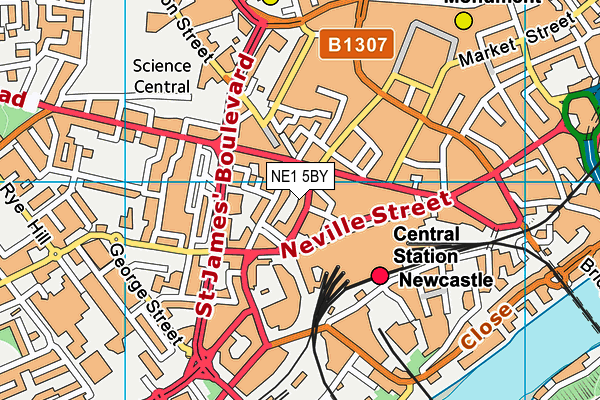 NE1 5BY map - OS VectorMap District (Ordnance Survey) NE1 5BY map - OS VectorMap District (Ordnance Survey)