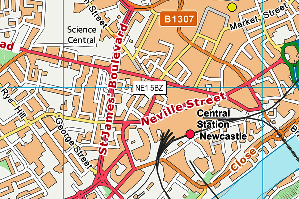 NE1 5BZ map - OS VectorMap District (Ordnance Survey) NE1 5BZ map - OS VectorMap District (Ordnance Survey)