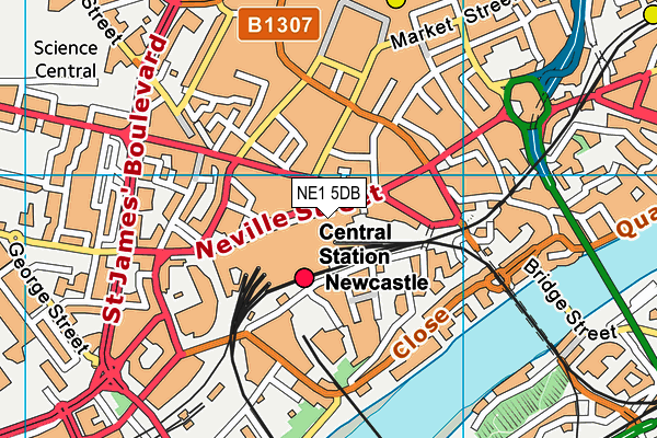 NE1 5DB map - OS VectorMap District (Ordnance Survey)
