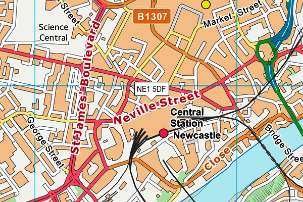 NE1 5DF map - OS VectorMap District (Ordnance Survey) NE1 5DF map - OS VectorMap District (Ordnance Survey)