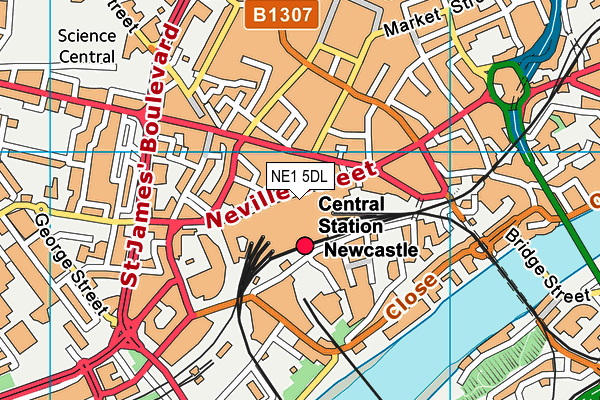 NE1 5DL map - OS VectorMap District (Ordnance Survey)