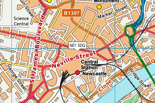 NE1 5DQ map - OS VectorMap District (Ordnance Survey)