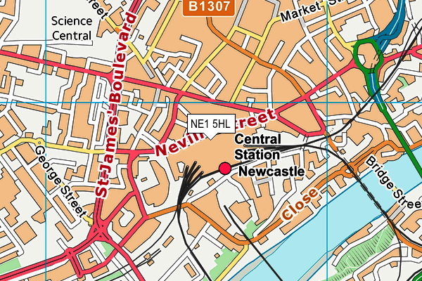 NE1 5HL map - OS VectorMap District (Ordnance Survey) NE1 5HL map - OS VectorMap District (Ordnance Survey)