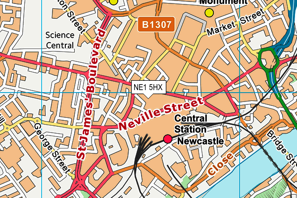 NE1 5HX map - OS VectorMap District (Ordnance Survey) NE1 5HX map - OS VectorMap District (Ordnance Survey)