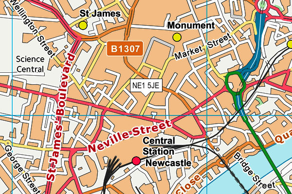 NE1 5JE map - OS VectorMap District (Ordnance Survey) NE1 5JE map - OS VectorMap District (Ordnance Survey)
