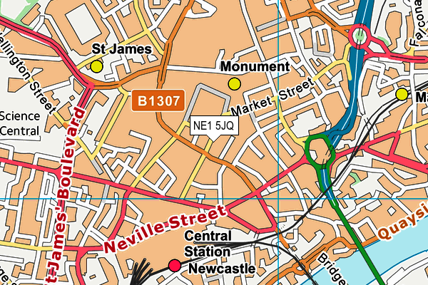 NE1 5JQ map - OS VectorMap District (Ordnance Survey)
