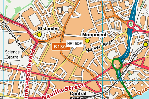 NE1 5QF map - OS VectorMap District (Ordnance Survey) NE1 5QF map - OS VectorMap District (Ordnance Survey)