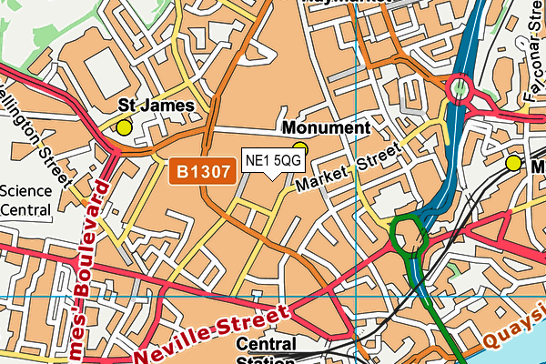 NE1 5QG map - OS VectorMap District (Ordnance Survey) NE1 5QG map - OS VectorMap District (Ordnance Survey)
