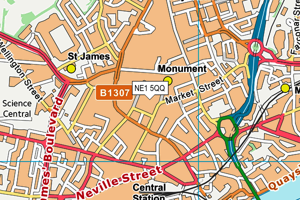 NE1 5QQ map - OS VectorMap District (Ordnance Survey) NE1 5QQ map - OS VectorMap District (Ordnance Survey)