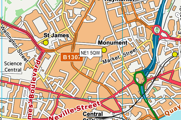 NE1 5QW map - OS VectorMap District (Ordnance Survey) NE1 5QW map - OS VectorMap District (Ordnance Survey)
