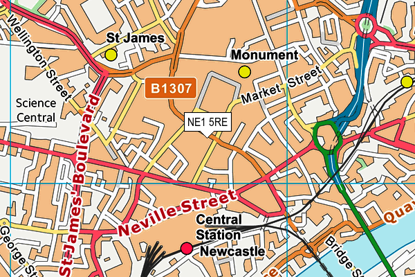 NE1 5RE map - OS VectorMap District (Ordnance Survey) NE1 5RE map - OS VectorMap District (Ordnance Survey)