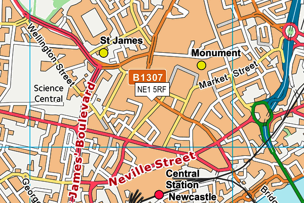 NE1 5RF map - OS VectorMap District (Ordnance Survey) NE1 5RF map - OS VectorMap District (Ordnance Survey)