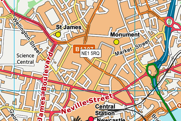 NE1 5RQ map - OS VectorMap District (Ordnance Survey)