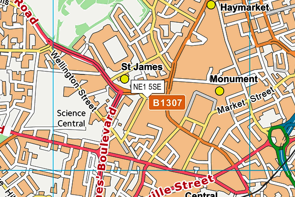 NE1 5SE map - OS VectorMap District (Ordnance Survey) NE1 5SE map - OS VectorMap District (Ordnance Survey)