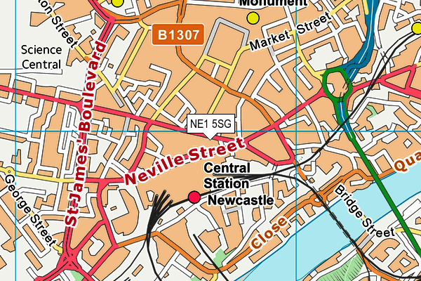 NE1 5SG map - OS VectorMap District (Ordnance Survey) NE1 5SG map - OS VectorMap District (Ordnance Survey)
