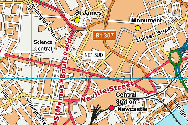 NE1 5UD map - OS VectorMap District (Ordnance Survey) NE1 5UD map - OS VectorMap District (Ordnance Survey)