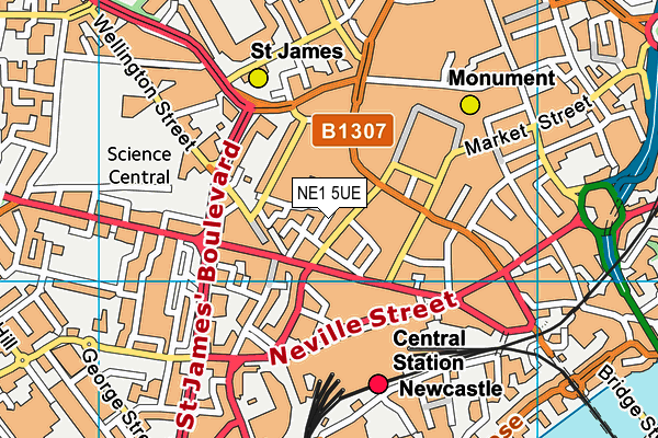 NE1 5UE map - OS VectorMap District (Ordnance Survey) NE1 5UE map - OS VectorMap District (Ordnance Survey)