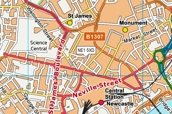 NE1 5XD map - OS VectorMap District (Ordnance Survey) NE1 5XD map - OS VectorMap District (Ordnance Survey)