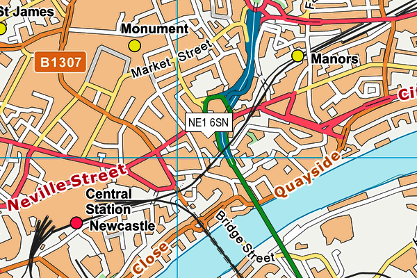 NE1 6SN map - OS VectorMap District (Ordnance Survey) NE1 6SN map - OS VectorMap District (Ordnance Survey)