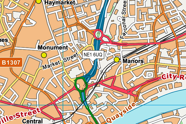 NE1 6UQ map - OS VectorMap District (Ordnance Survey)
