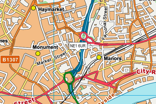 NE1 6UR map - OS VectorMap District (Ordnance Survey)