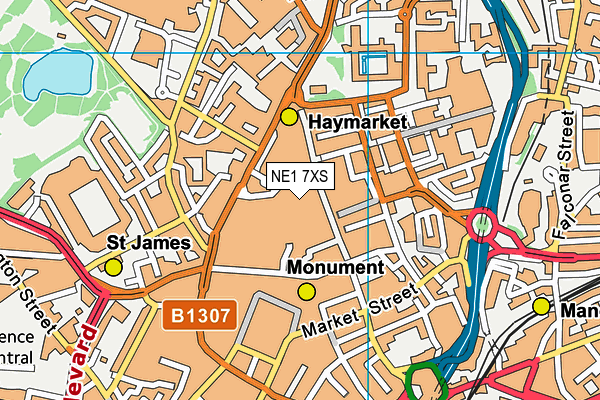 NE1 7XS map - OS VectorMap District (Ordnance Survey) NE1 7XS map - OS VectorMap District (Ordnance Survey)