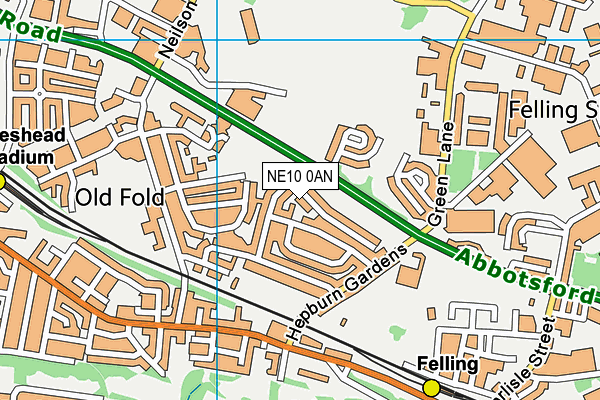 NE10 0AN map - OS VectorMap District (Ordnance Survey) NE10 0AN map - OS VectorMap District (Ordnance Survey)
