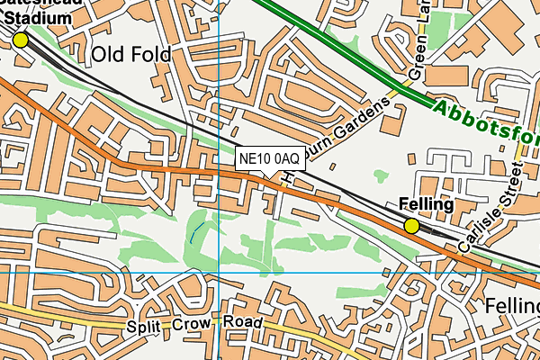 NE10 0AQ map - OS VectorMap District (Ordnance Survey)