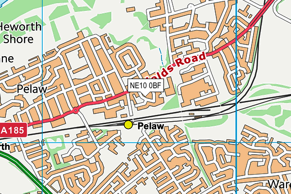 NE10 0BF map - OS VectorMap District (Ordnance Survey)