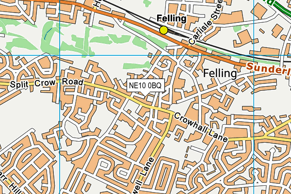 NE10 0BQ map - OS VectorMap District (Ordnance Survey)
