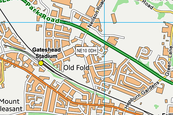 NE10 0DH map - OS VectorMap District (Ordnance Survey)