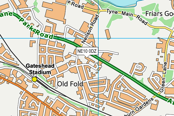 NE10 0DZ map - OS VectorMap District (Ordnance Survey)