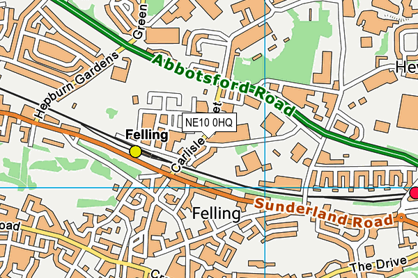 NE10 0HQ map - OS VectorMap District (Ordnance Survey)