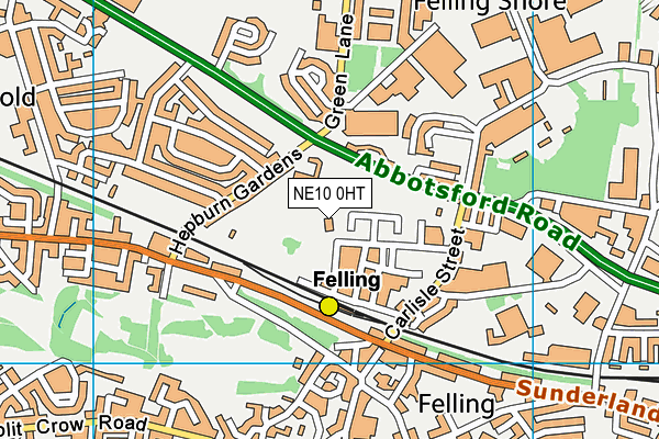 NE10 0HT map - OS VectorMap District (Ordnance Survey)