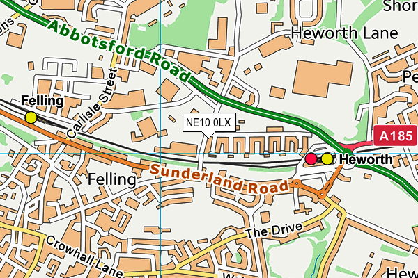 NE10 0LX map - OS VectorMap District (Ordnance Survey)