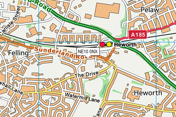 NE10 0NX map - OS VectorMap District (Ordnance Survey)