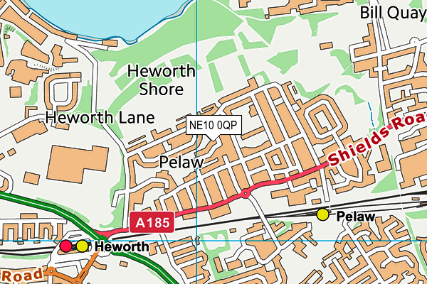 NE10 0QP map - OS VectorMap District (Ordnance Survey)