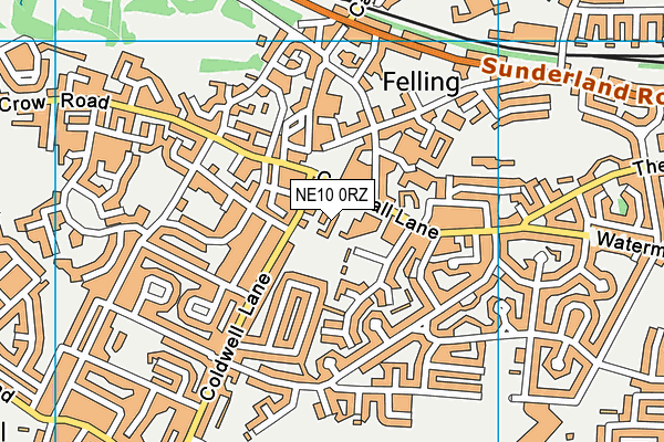 NE10 0RZ map - OS VectorMap District (Ordnance Survey)