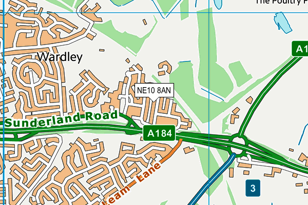 NE10 8AN map - OS VectorMap District (Ordnance Survey)
