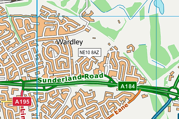 NE10 8AZ map - OS VectorMap District (Ordnance Survey)